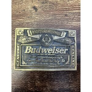 Vintage Budweiser Brass Belt Buckle - Anheuser Busch Advertising 1994 A127